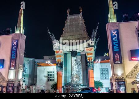 Graumans Chinesisches Theater am hollywood blvd los angeles in der Nacht Stockfoto