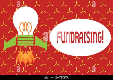 Konzeptionelles Handschreiben mit Fundraising. Fototext für Unternehmen, der finanzielle Unterstützung für Wohltätigkeitsorganisationen oder Cause Top generieren möchte Stockfoto