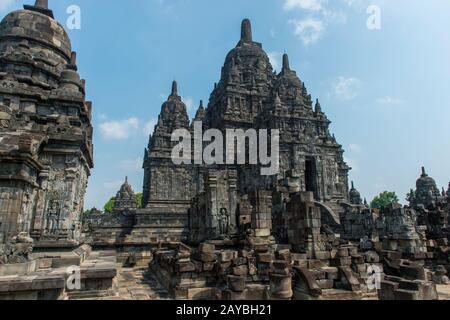 Der Sewu-Tempel (Candi Sewu) (Teil des UNESCO-Welterbes von Prambanan) stammt aus dem 8. Jahrhundert nach Christus und ist der zweitgrößte Buddhist Stockfoto