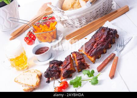 BBQ Spare Ribs vom Grill Stockfoto