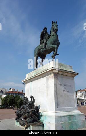 Reiterstandbild von Ludwig XVI. In Lyon Stockfoto