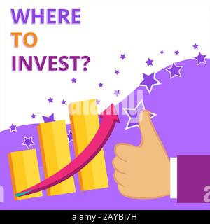 Textzeichen mit der Angabe, wo die Frage investiert werden soll. Konzeptionelles Foto mit der Frage nach Aktionen oder Verfahren, wie man mehr Geld verdient Stockfoto