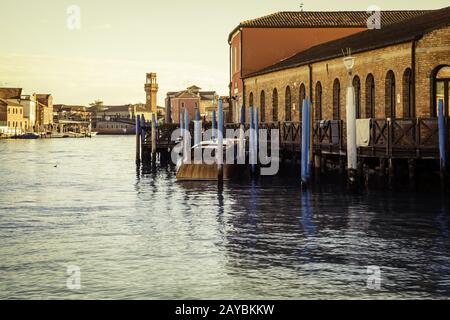Panoramablick auf die Insel Murano in der Lagune von Venedig Stockfoto