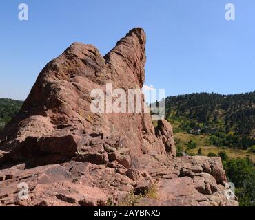 Red Rock Formation im Settler's Park, Boulder, CO Stockfoto