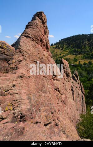 Red Rock Formation im Settler's Park, Boulder, CO Stockfoto