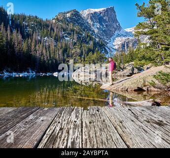 Sehenswürdigkeiten in der Nähe von Dream See in Colorado Stockfoto