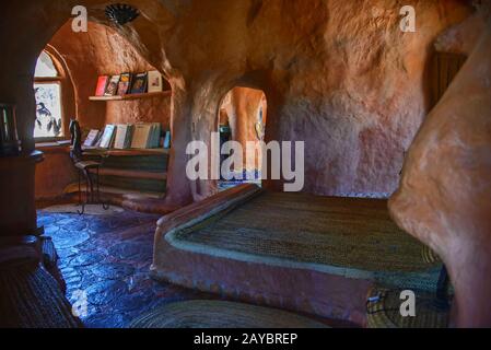 Das einzigartige Haus Casa Terracota, komplett aus Backnon, Villa de Leyva, Boyaca, Kolumbien Stockfoto