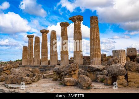 Tempel des Herakles im Tal der Tempel, Agrigento, Sizilien, Italien Stockfoto