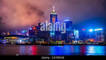 Symphony of Lights, Light and Sound Show in Hongkong Stockfoto