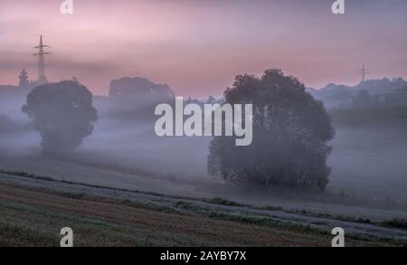 Morgenstimmung in Oberfranken Stockfoto