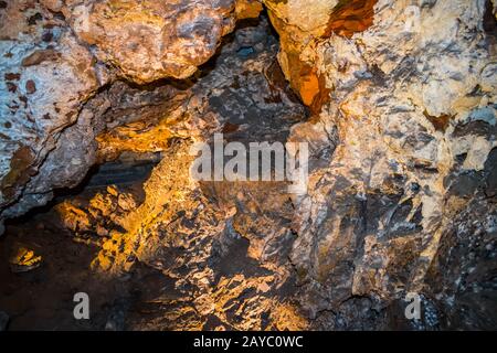 Ein boxwork geologische Formation der Felsen in Wind Cave National Park, South Dakota Stockfoto