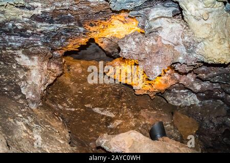 Ein boxwork geologische Formation der Felsen in Wind Cave National Park, South Dakota Stockfoto