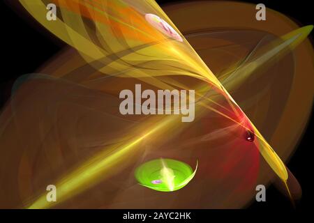 Fraktal Bild: Fancy abstrakte Zeichnung, schwarzen Hintergrund. Stockfoto
