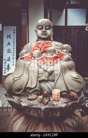 Jizo-Statue im Arashiyama-Tempel, Kyoto, Japan Stockfoto