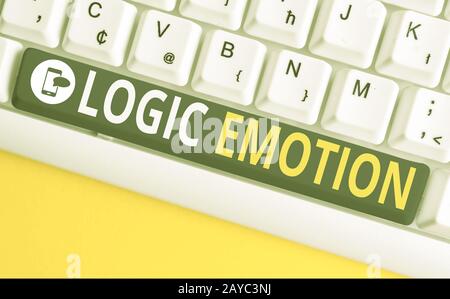 Konzeptionelles Handschreiben mit Logic Emotion. Geschäftlicher Fototext unangenehme Gefühle wandten sich an die Selbstachtung des vernünftigen Mind Wh Stockfoto