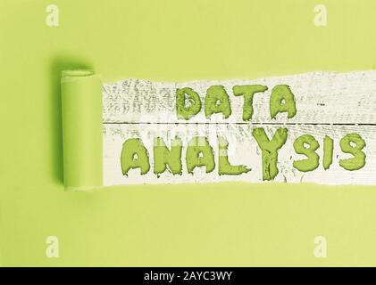 Textdatenanalyse beim Schreiben von Wörtern. Geschäftskonzept für die Übersetzung von Zahlen in die analytische Prognose. Stockfoto