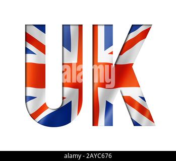 Schriftart für UK-Flaggentext Stockfoto