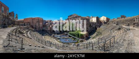 Das römische Theater von Catania in Sizilien, Italien Stockfoto