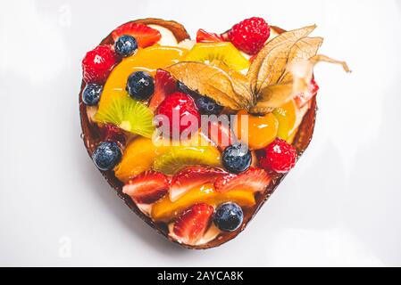 Herzförmige Obstkuchen 2 Stockfoto