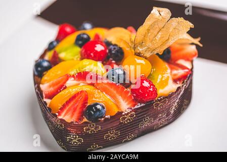 Herzförmige Obstkuchen 1 Stockfoto