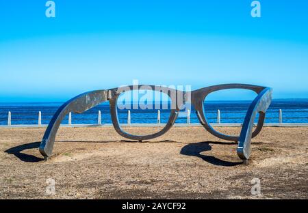 Skulptur von Gläsern in Kapstadt Waterfront, Südafrika Stockfoto