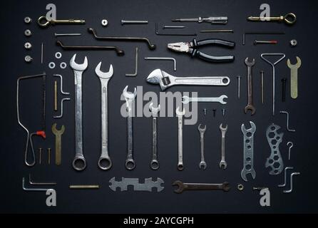 Metallwerkstatt Werkzeuge, Zubehör-Set Stockfotografie - Alamy