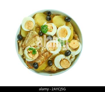 Bacalao oder Bacalhoada Stockfoto