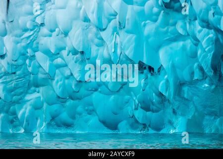 Detail eines Eisbergs vom South Sawyer Glacier, der in Tracy Arm, einem Fjord in Alaska bei Juneau, Tongass National Forest, Alaska, USA, schwimmt. Stockfoto