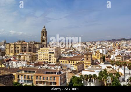 Blick auf Malaga, Spanien Stockfoto