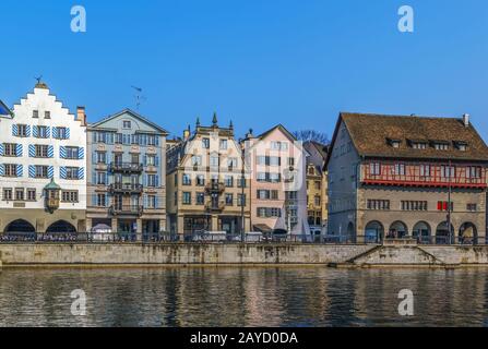 Limmatfluss in Zürich, Schweiz Stockfoto