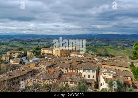 Blick auf San Gimignano, Italien Stockfoto