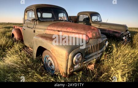 Vintage Farm Trucks Stockfoto