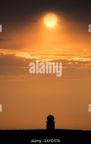 Sunset Orange Sillouette Stockfoto