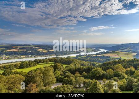 Blick auf das Donau-Flusstal, Österreich Stockfoto