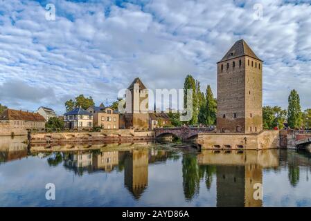 Brücke Ponts Coverts, Straßburg Stockfoto