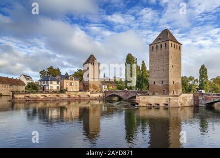 Brücke Ponts Coverts, Straßburg Stockfoto