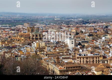 Blick auf die Stadt Granada, Spanien Stockfoto