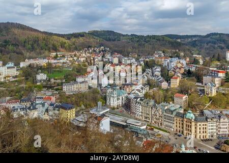 Blick auf Karlsbad, Tschechien Stockfoto