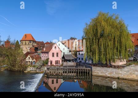 Blick auf Lauf an der Pegnitz, Deutschland Stockfoto