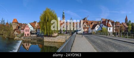 Blick auf Lauf an der Pegnitz, Deutschland Stockfoto