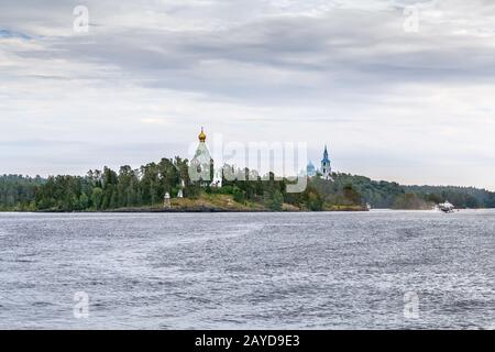 Blick auf die Insel Valaam, Russland Stockfoto
