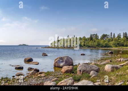 Ufer des Weißen Meeres, Russland Stockfoto