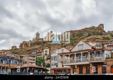 Blick auf die Festung Narikala, Tiflis, Georgien Stockfoto