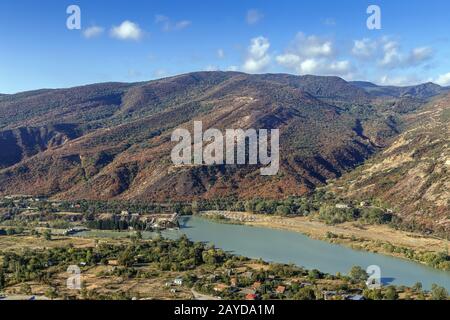 Blick auf Kura, Georgia Stockfoto