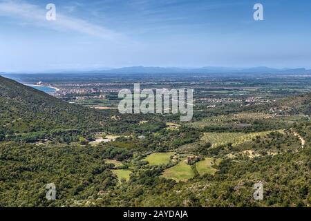 Landschaft in der Gegend von Roses, Spanien Stockfoto