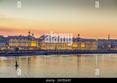 Blick auf das Stadtzentrum von Bordeaux, Frankreich Stockfoto