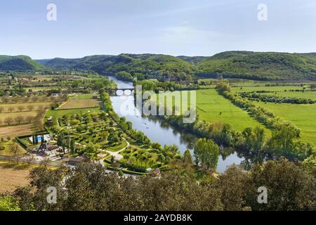 Blick auf den Fluss Dordogne, Frankreich Stockfoto