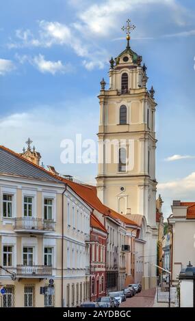 Kirchturm der St.-John-Kirche, Vilnius, Litauen Stockfoto