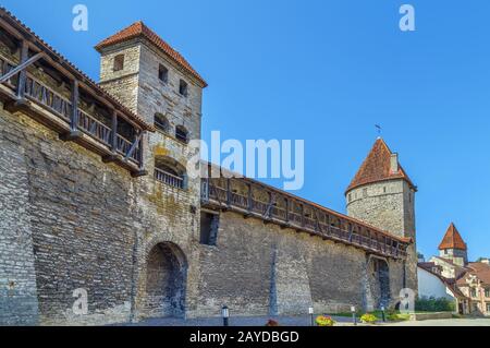 Wände von Tallinn, Estland Stockfoto