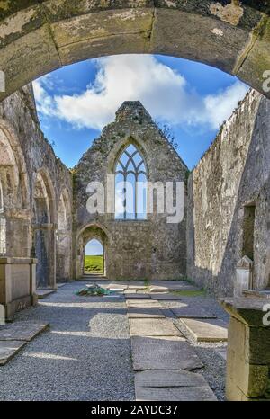 Ross Errilly Friary, Irland Stockfoto